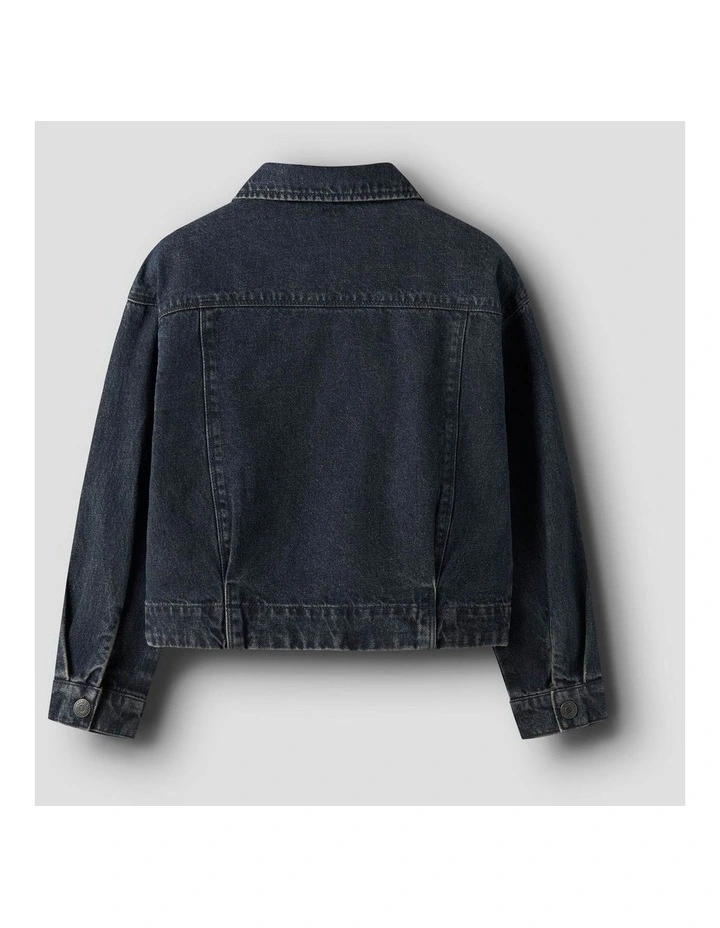 Rhea Rhinestone Denim Jacket in Dark Denim image 5