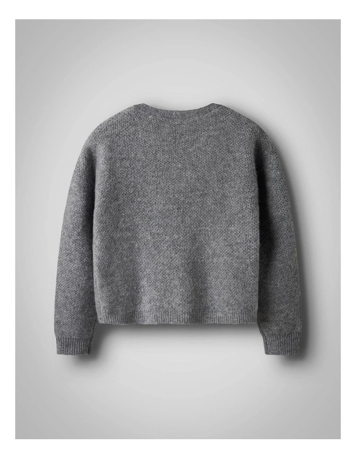 Sanie Wrap Knit Cardigan in Grey image 3