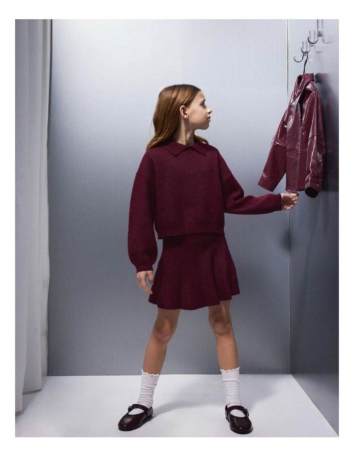 Sonia Polo Knit in Burgundy image 2