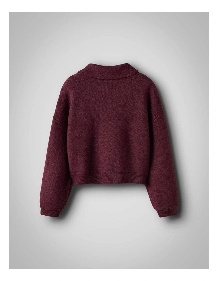 Sonia Polo Knit in Burgundy image 4