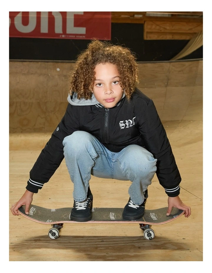 Global Bomber Jacket (8-16 Years) in Black image 2