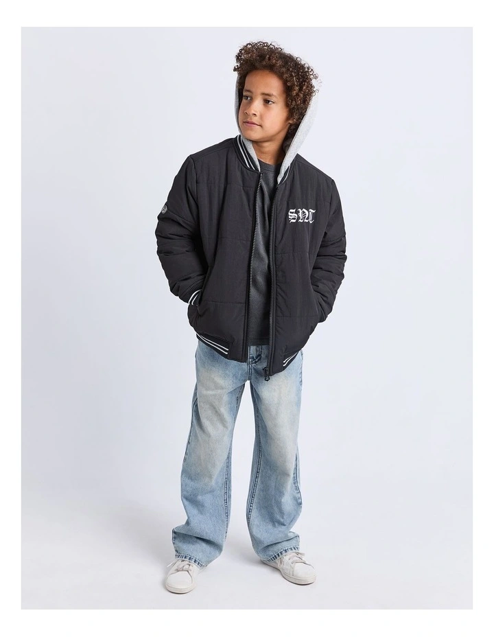 Global Bomber Jacket (8-16 Years) in Black image 4