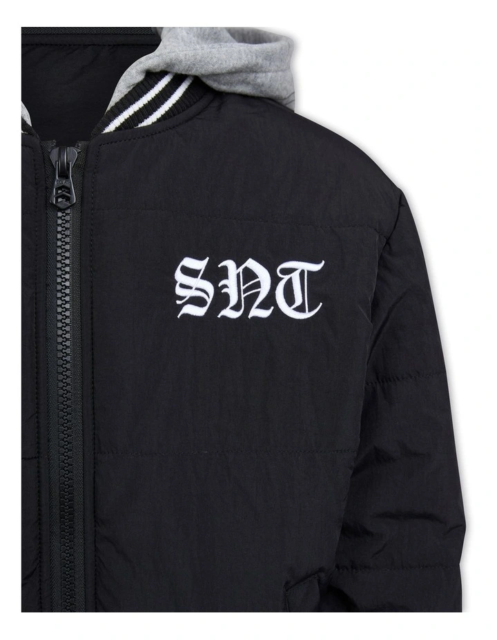 Global Bomber Jacket (3-7 Years) in Black image 3