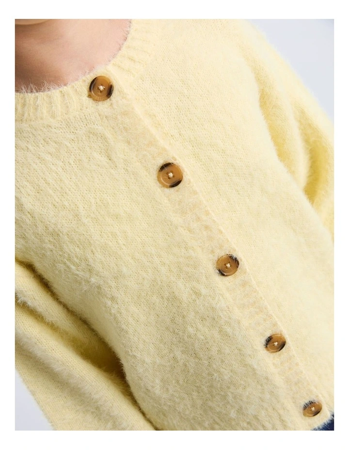 Alice Knit Cardigan (8 - 16 Years) in Lemon image 4