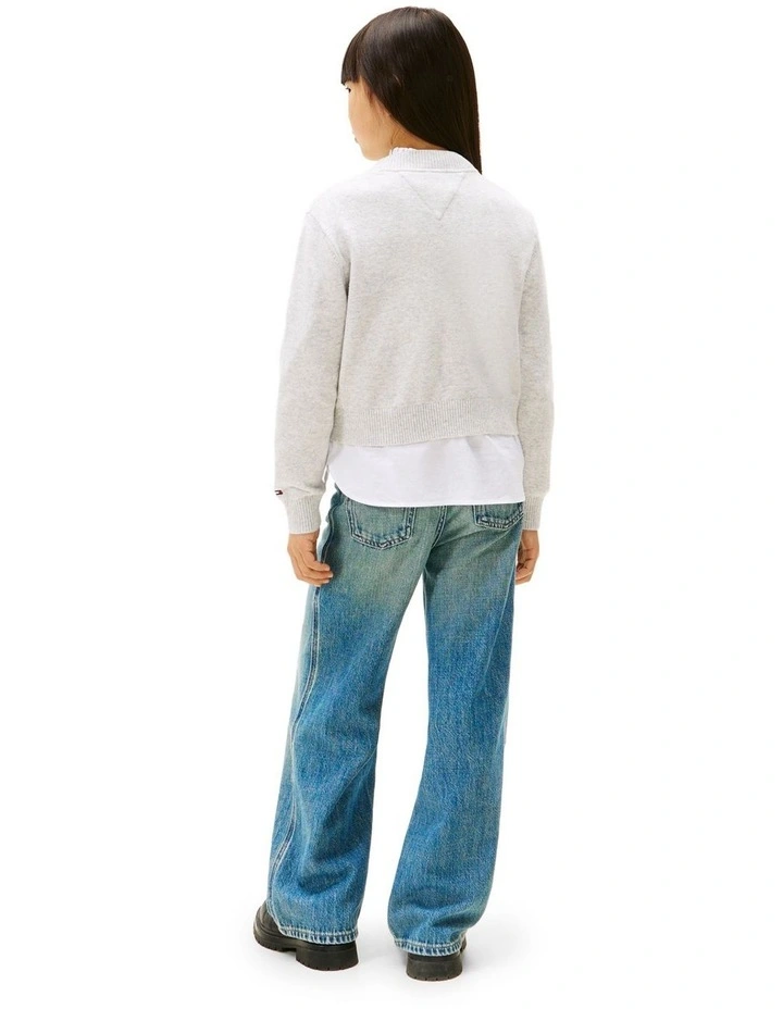 Varsity Intarsia Logo Jumper (8-16 Years) in Grey image 2