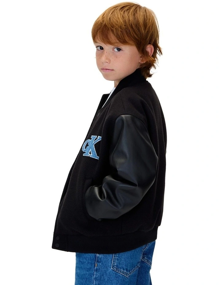 Varsity Jacket (8-16 Years) in Black image 2