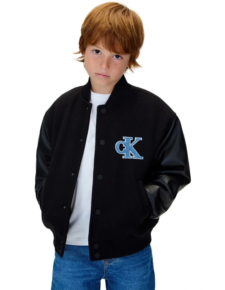 Varsity Jacket (8-16 Years) in Black image 3