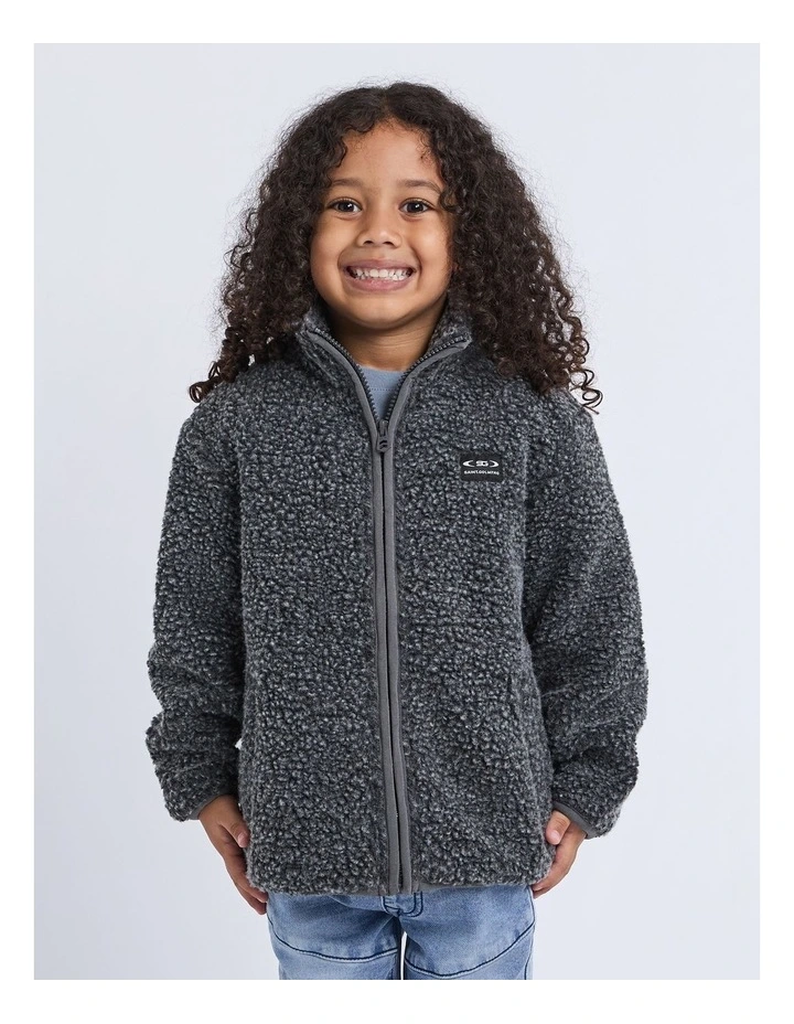 Melange Polar Jacket in Charcoal image 1