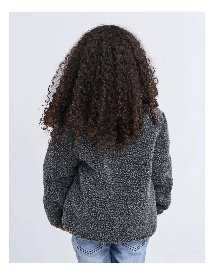 Melange Polar Jacket in Charcoal image 2