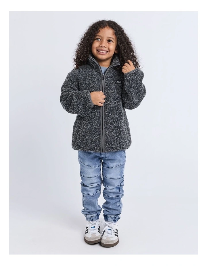 Melange Polar Jacket in Charcoal image 3