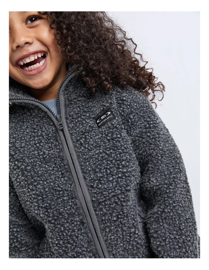 Melange Polar Jacket in Charcoal image 4