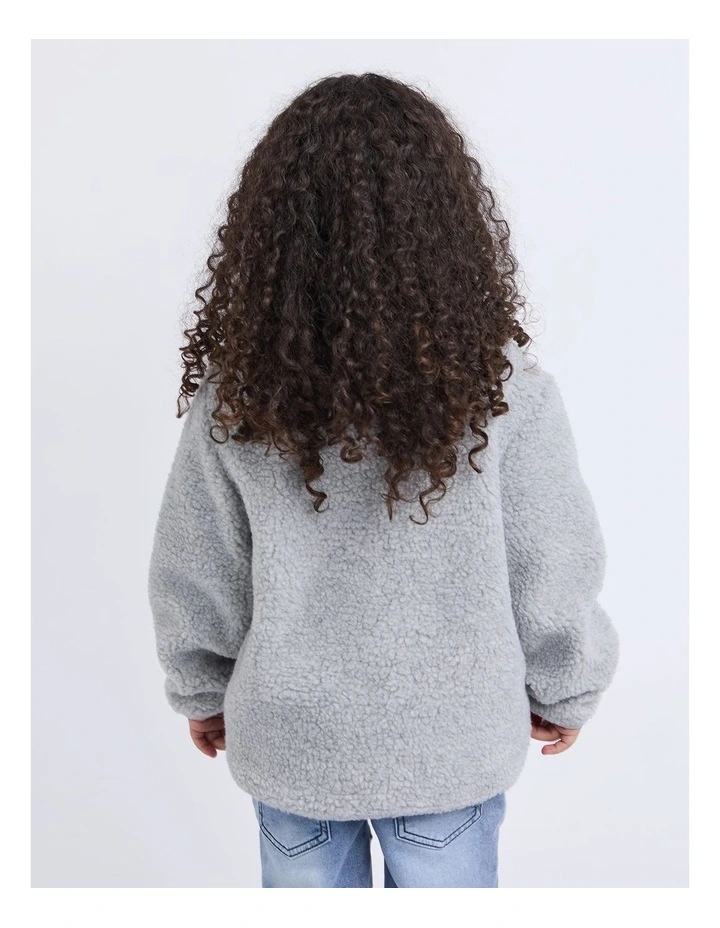 Melange Polar Jacket (3-7 Years) in Grey Marl image 2