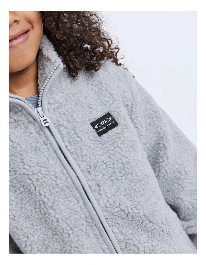Melange Polar Jacket (3-7 Years) in Grey Marl image 4