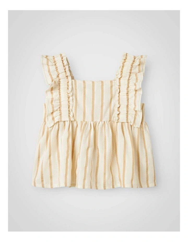 Herdon Cap Sleeved Top in Bleached Sand image 1