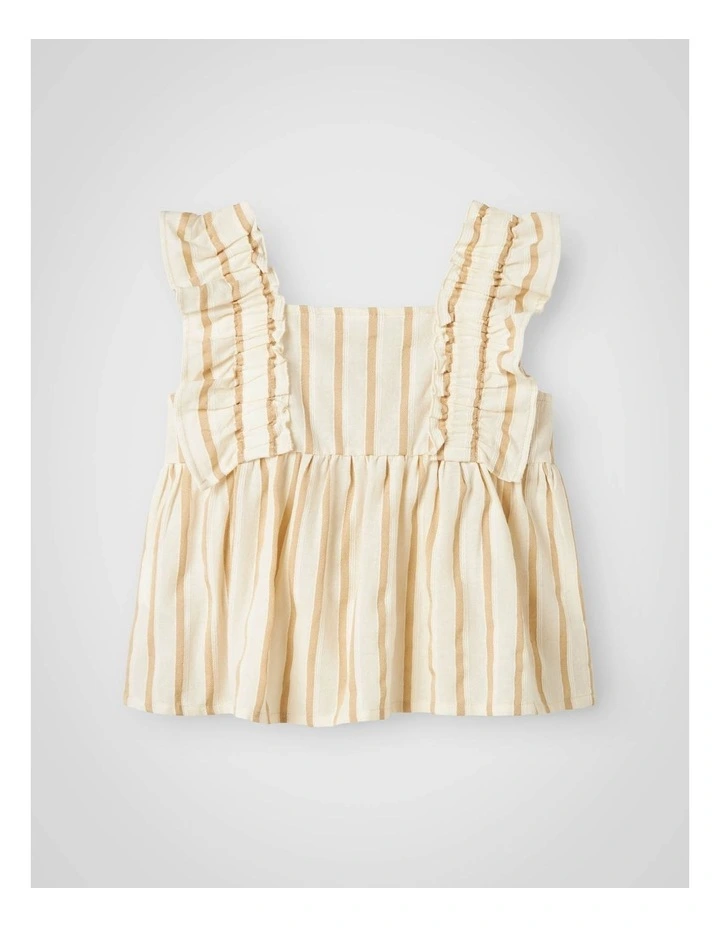 Herdon Cap Sleeved Top in Bleached Sand image 2