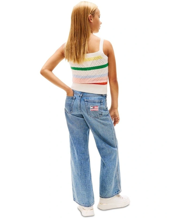 Stripe Crochet Tank Top (8-16Yeras) in Yellow image 2