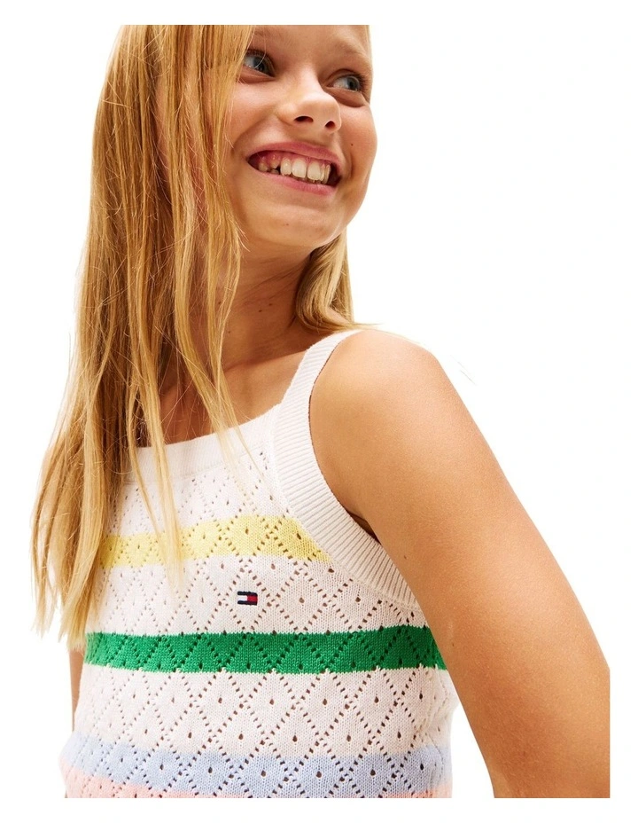 Stripe Crochet Tank Top (8-16Yeras) in Yellow image 3