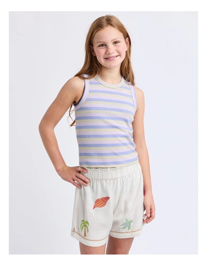 Callie Rib Tank (8 - 16 Years) in Purple image 1
