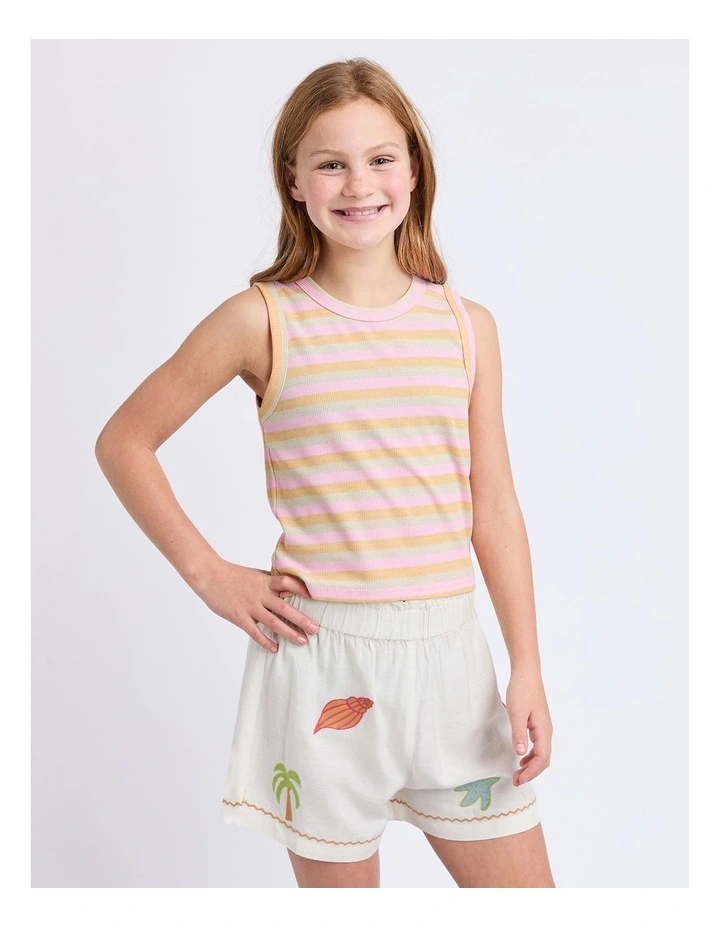 Callie Rib Tank (8 - 16 Years) in Pink image 1