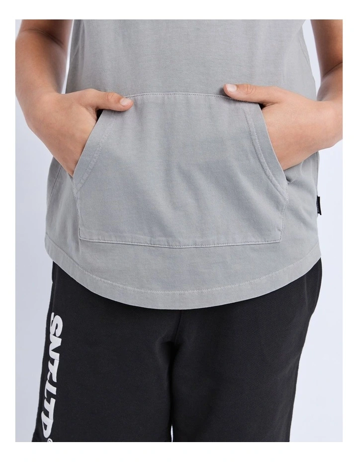 Podium Hooded Muscle (8-16Years) in Grey image 4