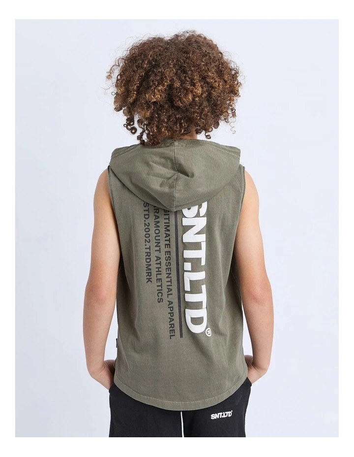 Podium Hooded Muscle (8-16Years) in Green image 2