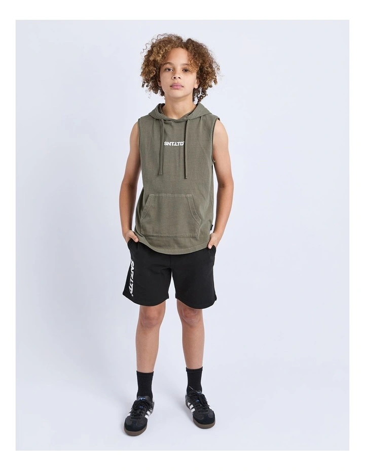 Podium Hooded Muscle (8-16Years) in Green image 3