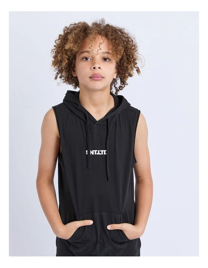 Podium Hooded Muscle in Black image 1