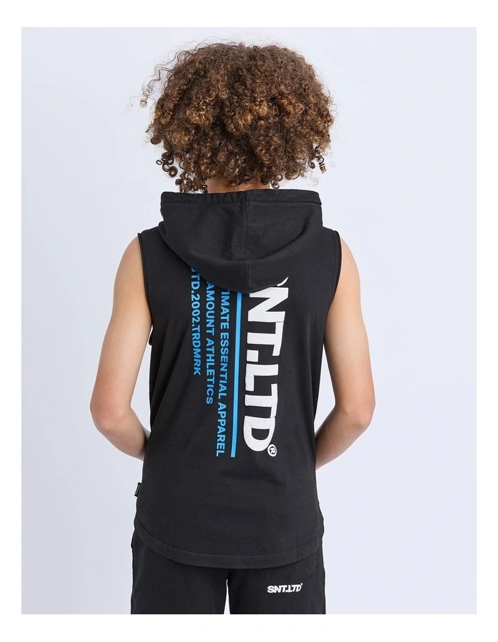 Podium Hooded Muscle in Black image 2