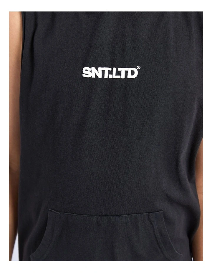 Podium Hooded Muscle in Black image 4