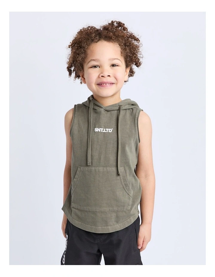 Podium Hooded Muscle (3-7 Years) in Khaki image 1