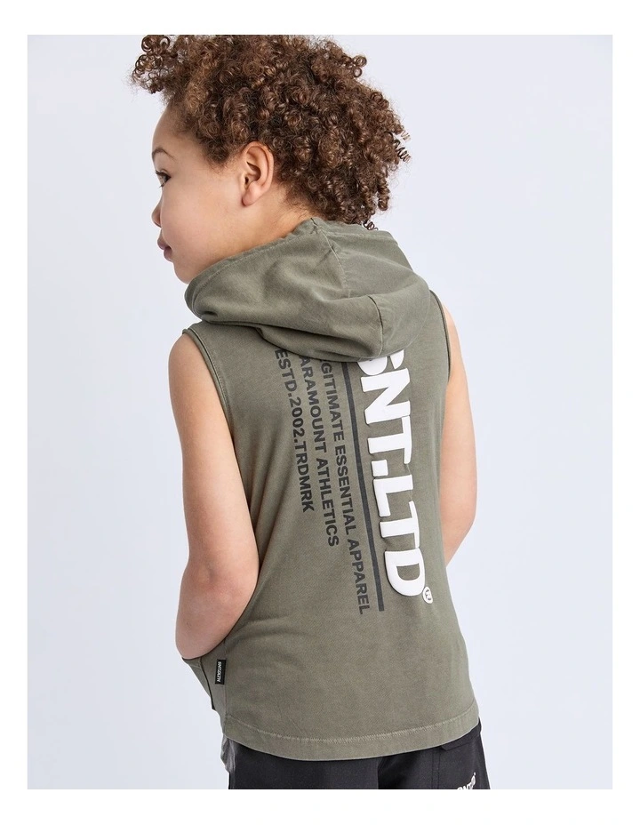 Podium Hooded Muscle (3-7 Years) in Khaki image 2