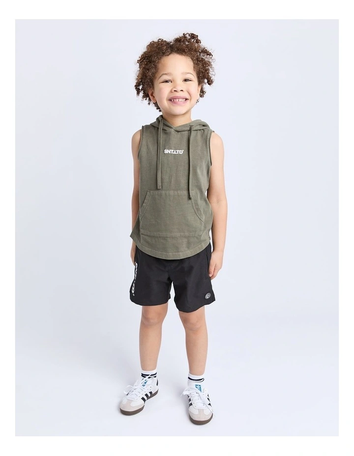 Podium Hooded Muscle (3-7 Years) in Khaki image 3