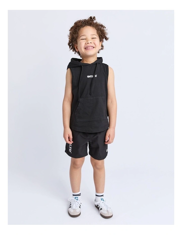 Podium Hooded Muscle (3-7 Years) in Black image 3