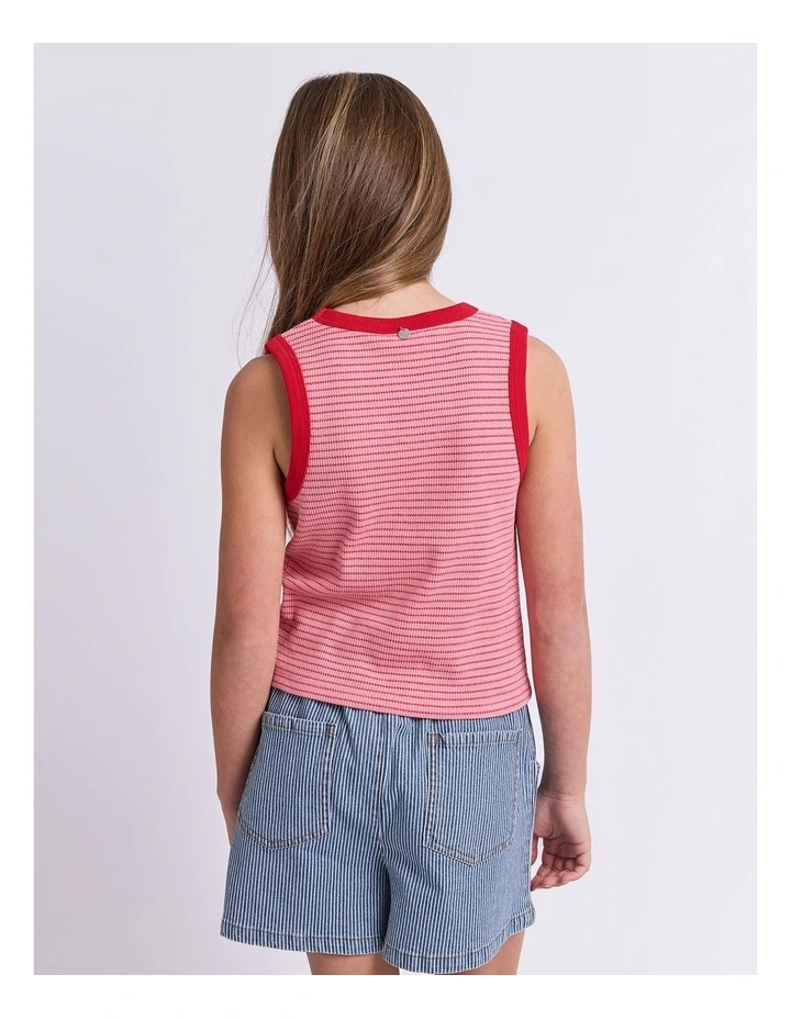 Evie Rib Tank (8-16 Years) in Pink image 2