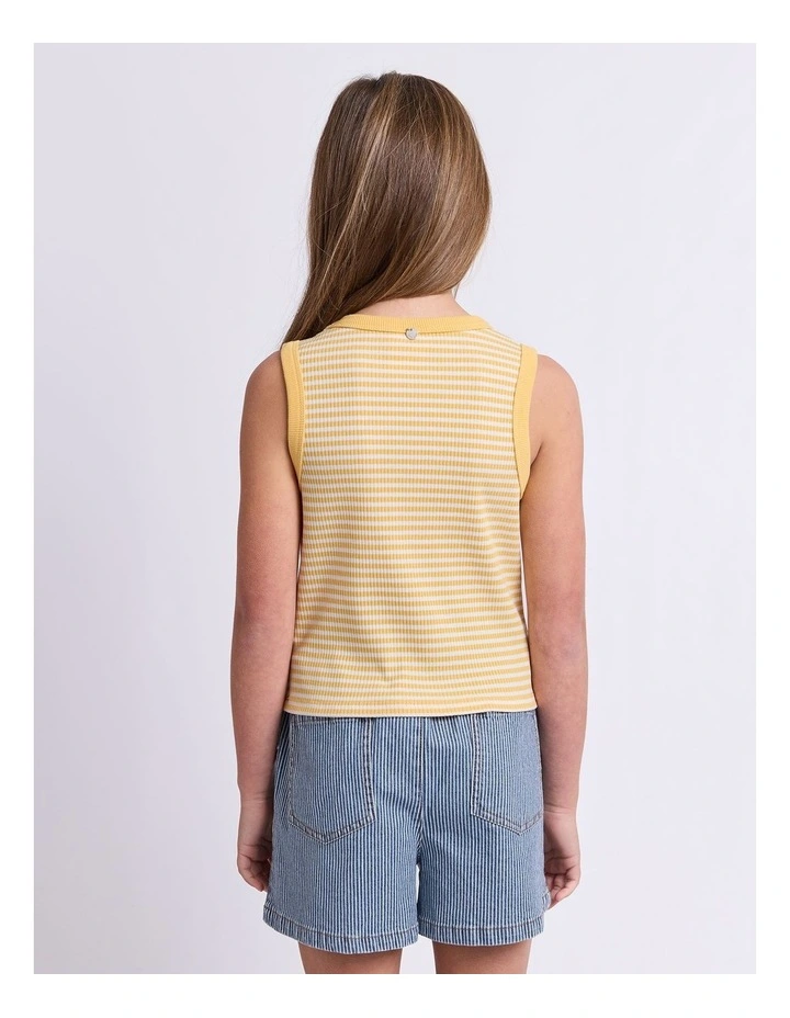 Sorbet Rib Tank (8-16 Years) in Lemon image 2