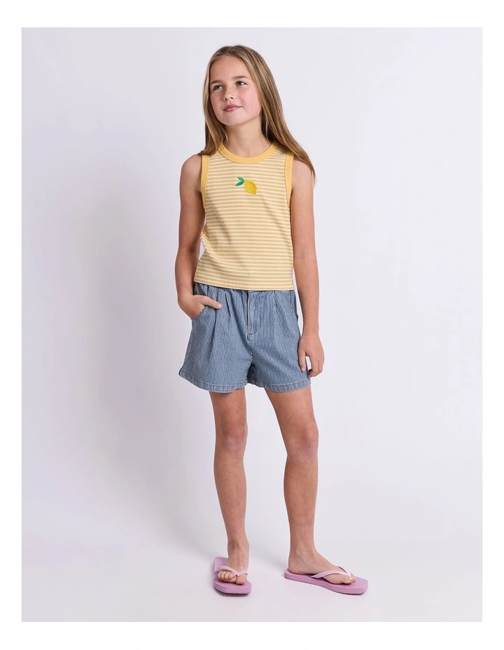 Sorbet Rib Tank (8-16 Years) in Lemon image 3