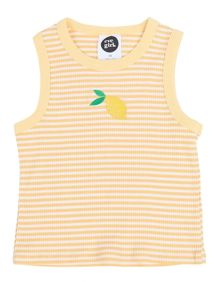 Sorbet Rib Tank (8-16 Years) in Lemon image 5
