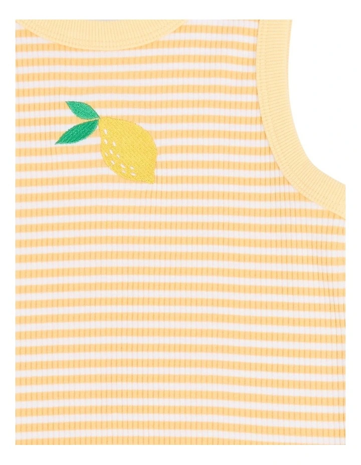 Sorbet Rib Tank (8-16 Years) in Lemon image 7