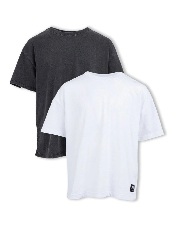 Vintage Wash Tee 3-7 Years 2 Pack in Black/White image 1