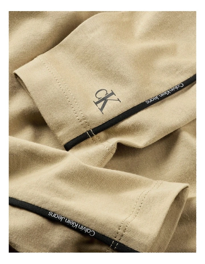 BOYS 8-16 Logo Piping Long Sleeve T-shirt in Travertine image 2