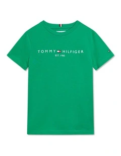 Essential Logo Crew Neck T-shirt (8-16 Years) in Olympic Green