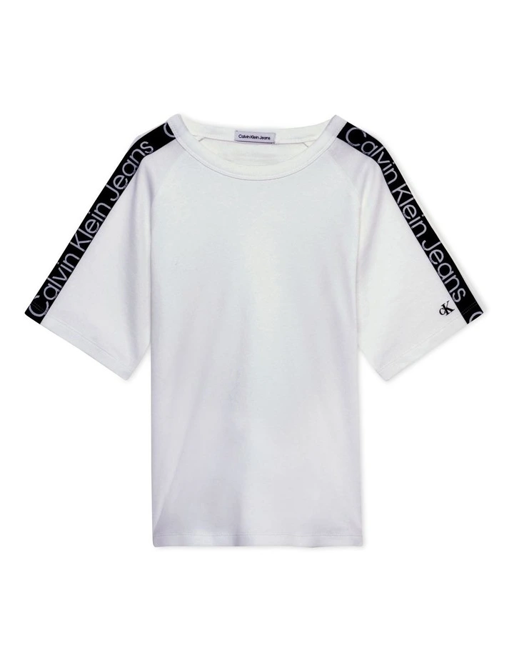 Tape Short Sleeve T-shirt in White image 1