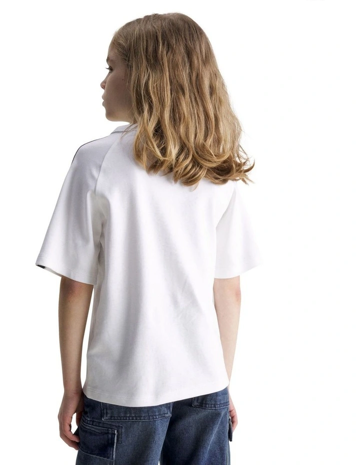 Tape Short Sleeve T-shirt in White image 3