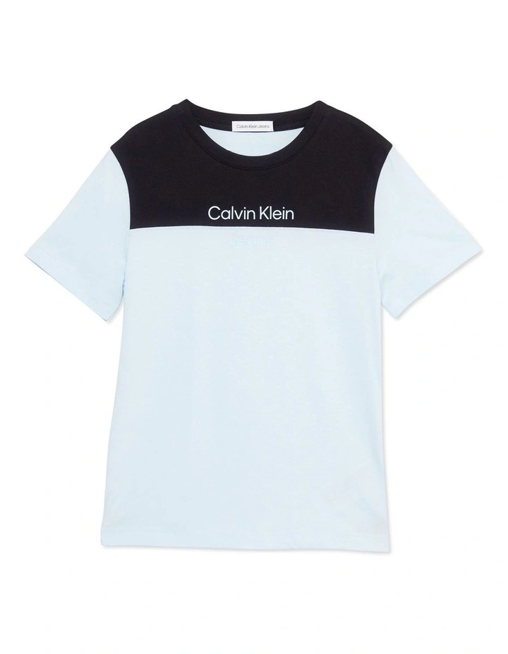 Jersey Color Block Short Sleeve T-shirt in Keepsake Blue image 5