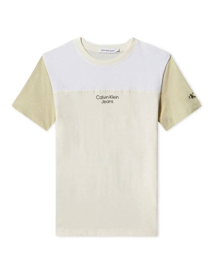 BOYS 8-16 Colour Block T-shirt in White image 1