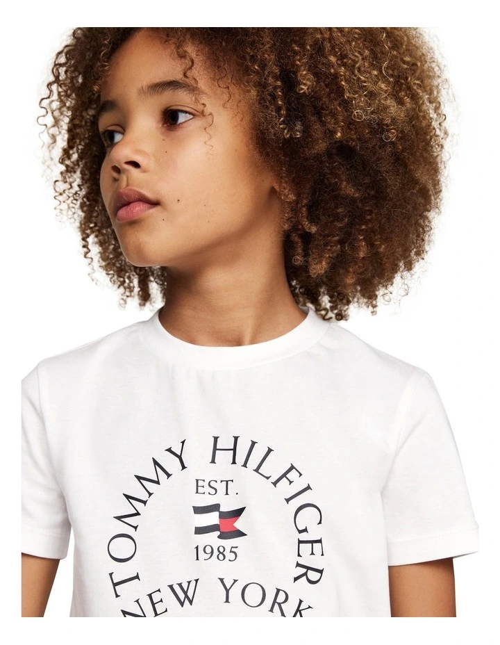 Logo Print Crew Neck T-shirt (8-16 Years) in White image 2