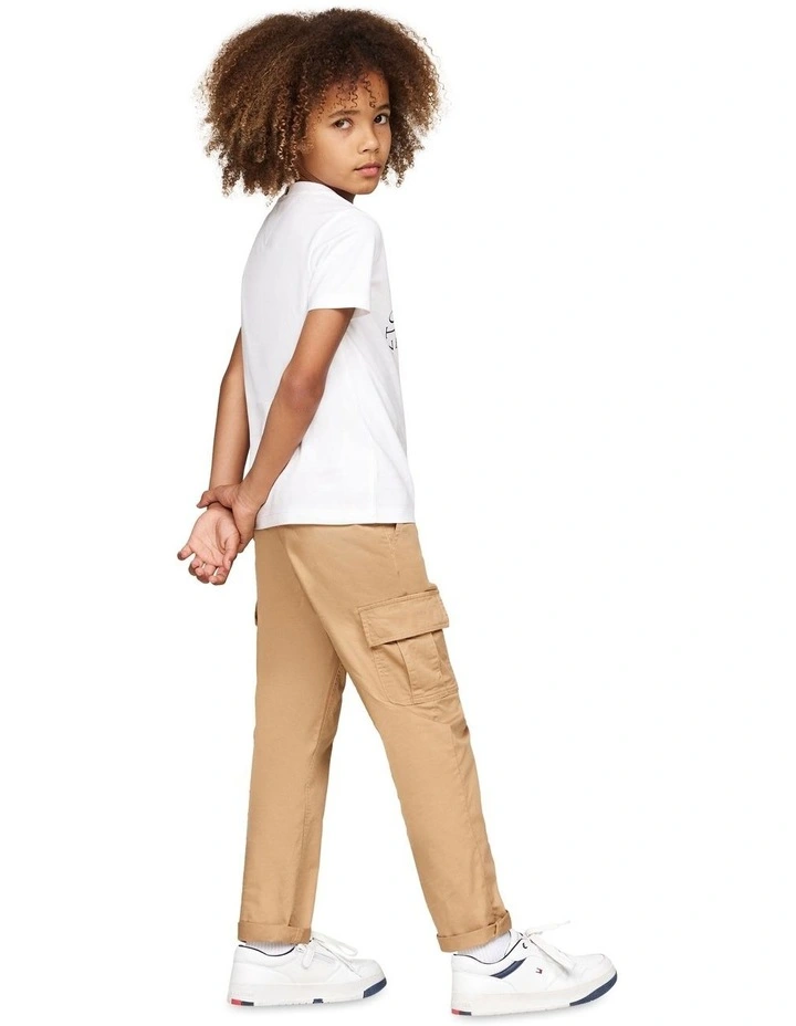 Logo Print Crew Neck T-shirt (8-16 Years) in White image 3