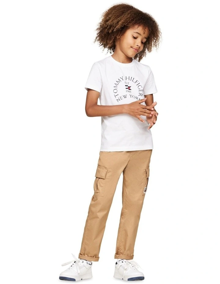 Logo Print Crew Neck T-shirt (8-16 Years) in White image 4