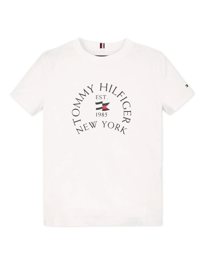 Logo Print Crew Neck T-shirt (8-16 Years) in White image 5