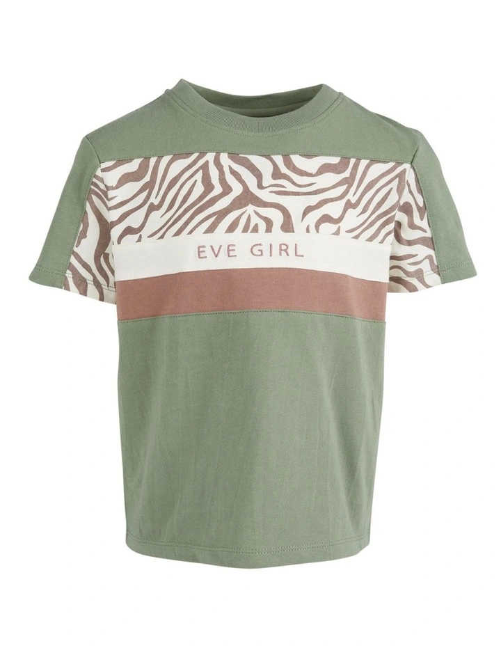 Savannah Panel Tee (3-7 Years) in Khaki image 1